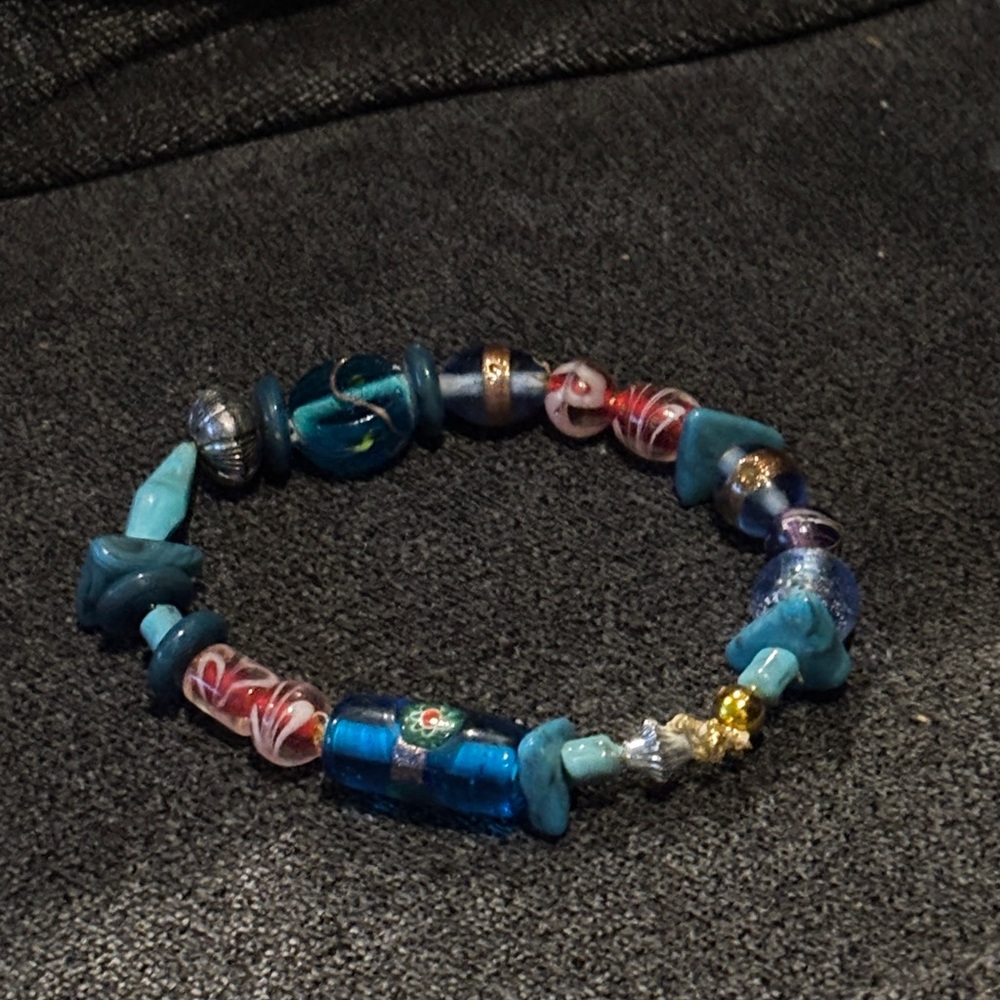 Colorful Beaded Bracelet (handmade) - Picture 2 of 3